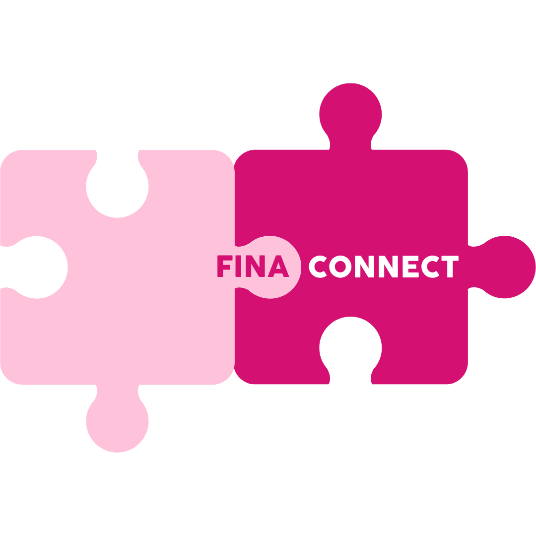 FINA Connect logo featuring two interlocking puzzle pieces and the text "FINA CONNECT
